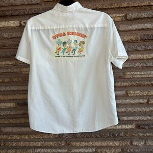 Vintage 70s 80s Western Line Dancing Funky Embellished Blouse by Fashion Seal